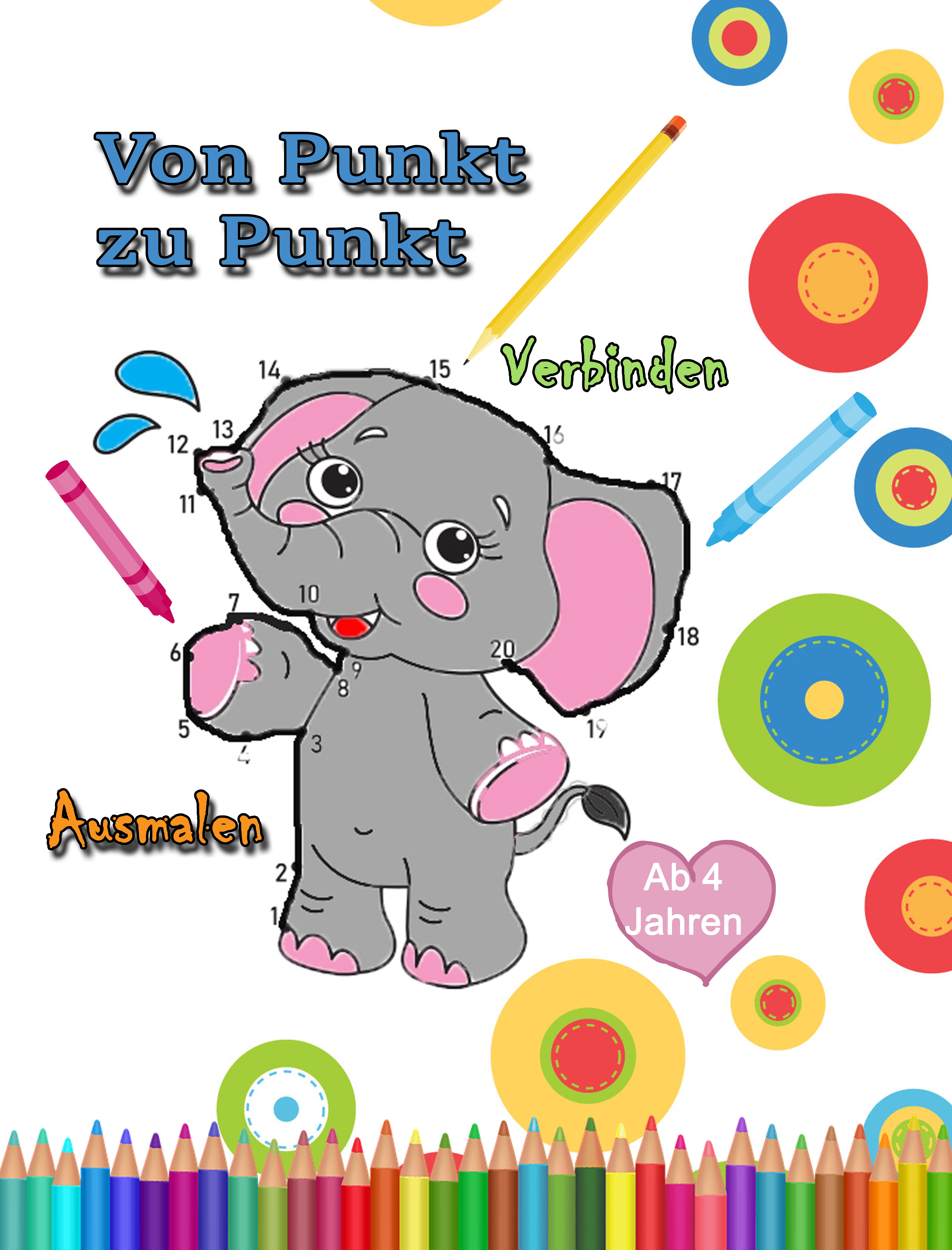 Malspaß: Von Punkt zu Punkt – Verbinden & Ausmalen